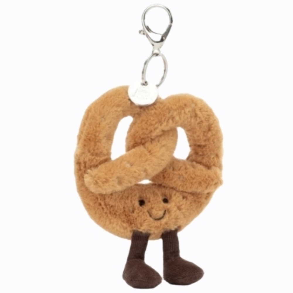 Jellycat Amuseable Pretzel Bag Charm 6.75x4" Soft & Plush NWT Authentic